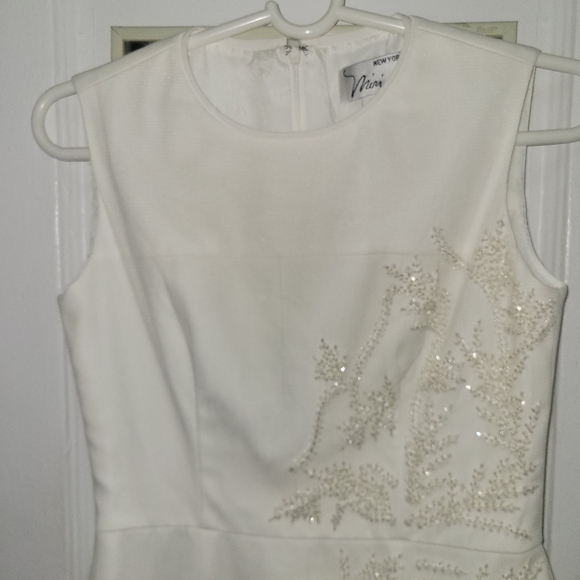 Miri Couture White Bridal Sheath Mini Dress Size Small Wedding Bridal Shower - Picture 6 of 10